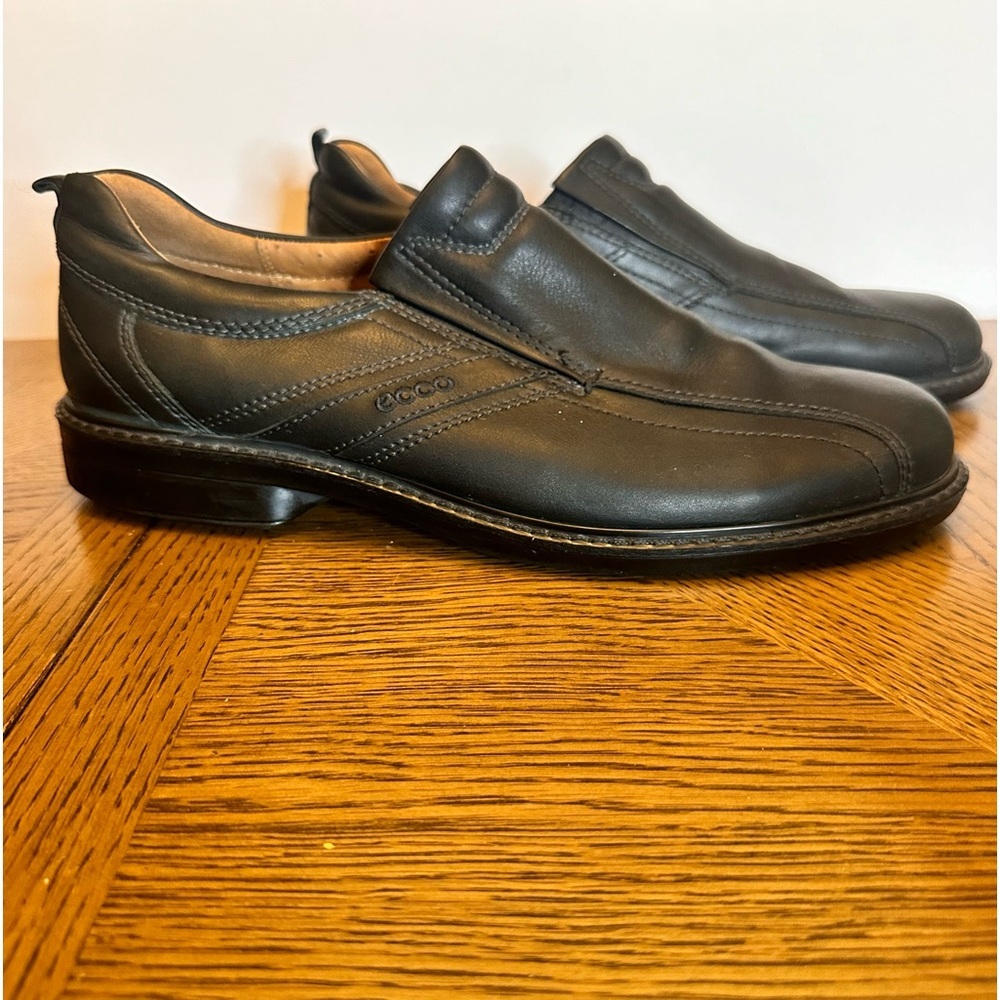 Ecco Mens Loafers Shoes‎ Sz 45 US 11 Black Light Shock Point Slip On Loafers EUC